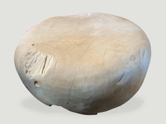 Andrianna Shamaris St. Barts Drum Coffee Table in Reclaimed Teak, Organic Modern