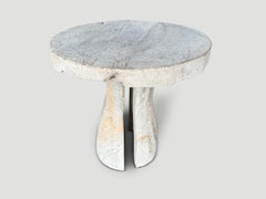 Andrianna Shamaris St. Barts Side Table in Organic Teak Wood - Modern Organic