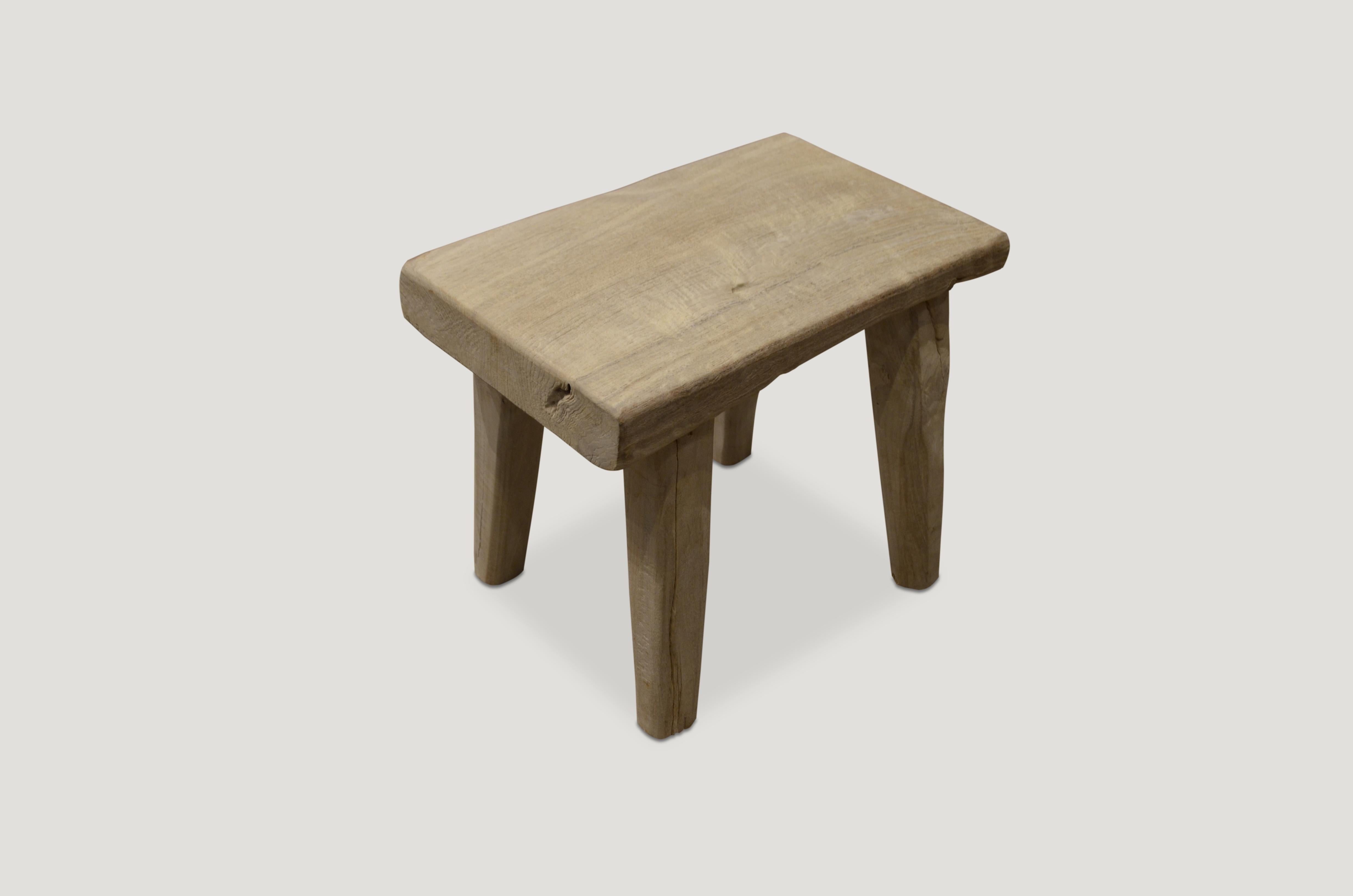 Andrianna Shamaris St. Barts Teak Wood Side Table or Stool In Excellent Condition For Sale In New York, NY