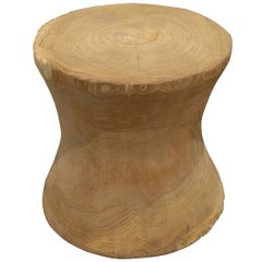 Antique Andrianna Shamaris St. Barts Teak Wood Side Table or Stool