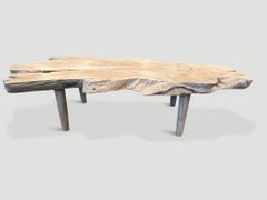Andrianna Shamaris St. Barts Teak Wood Single Slab Coffee Table