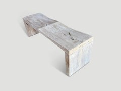 Andrianna Shamaris St. Barts Wave Bench in Reclaimed Teak Wood