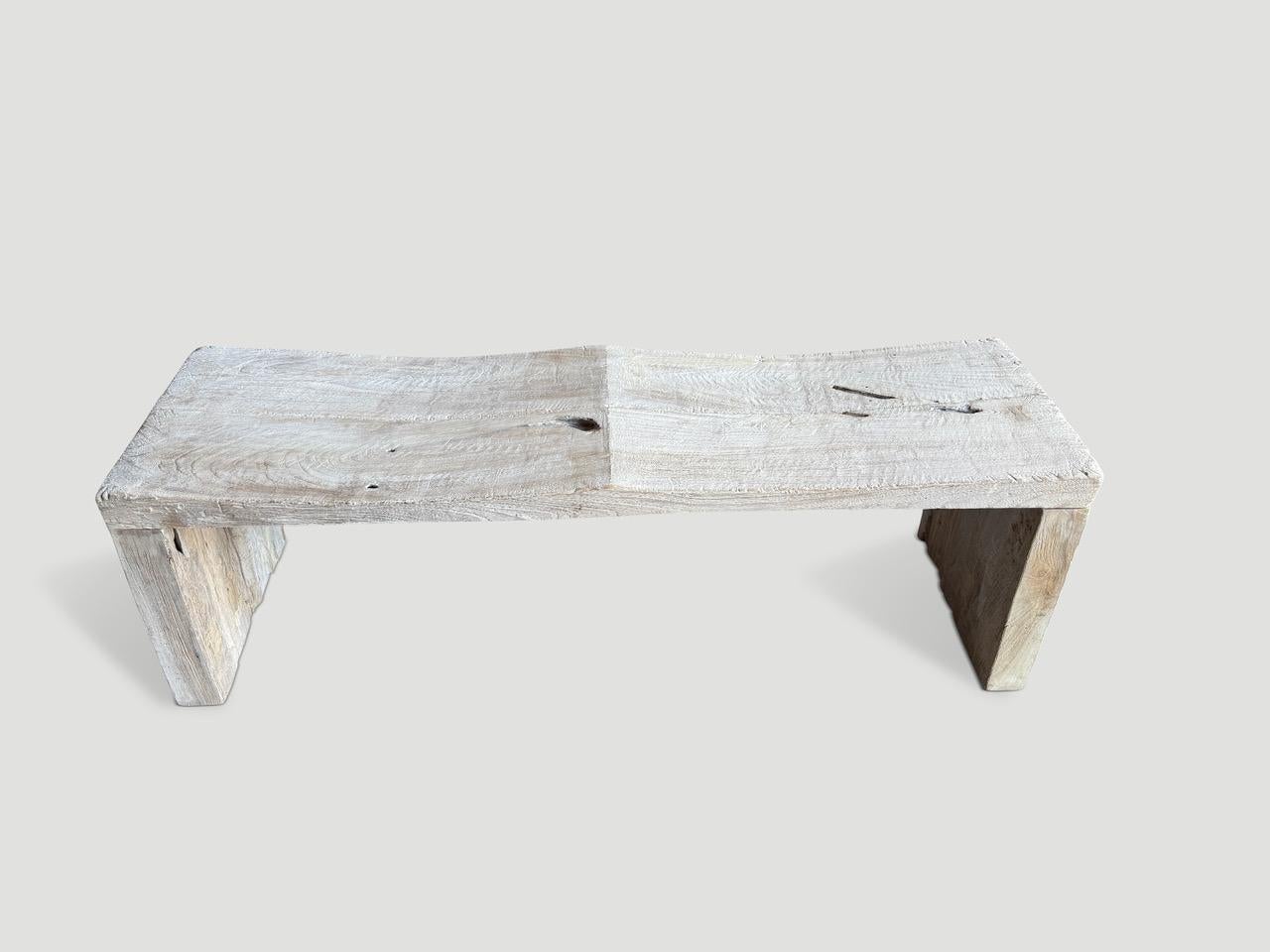 Organique Banc en bois de teck Andrianna Shamaris St. Barts en vente