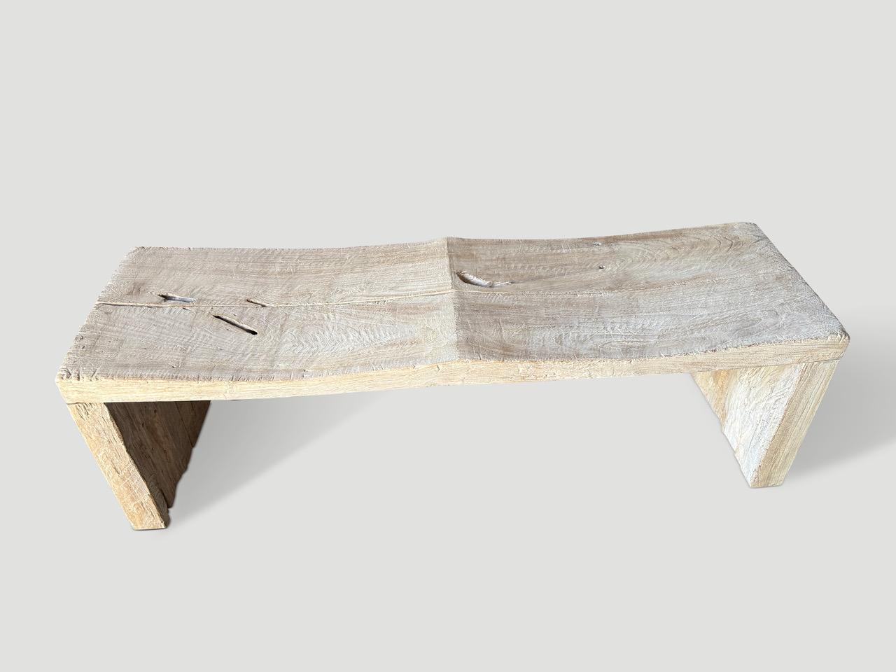 XXIe siècle et contemporain Banc en bois de teck Andrianna Shamaris St. Barts en vente