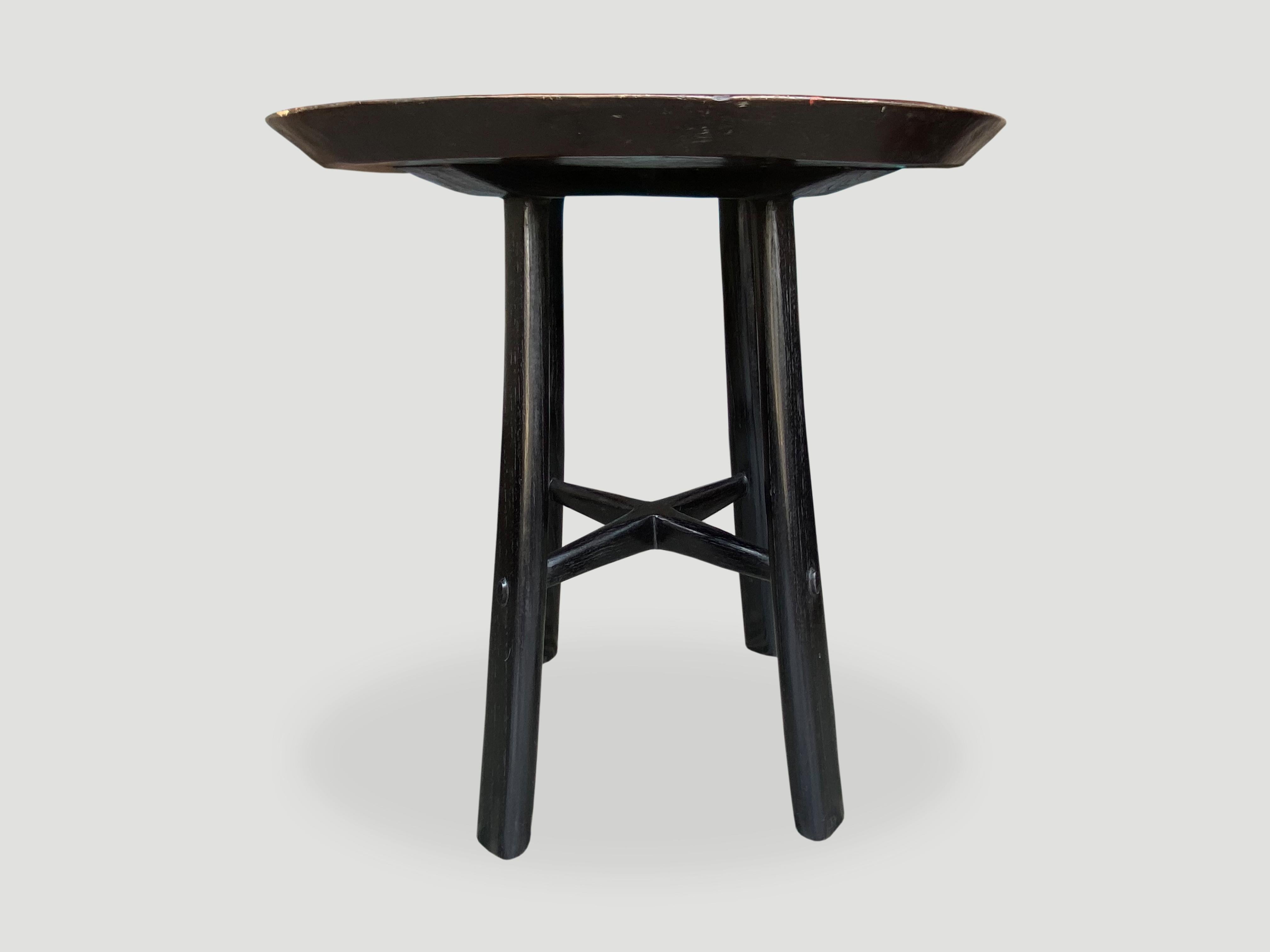 Mid-20th Century Andrianna Shamaris Striking Midcentury Couture Antique Tray Side Table