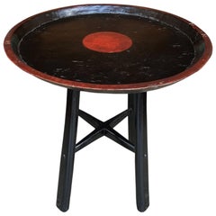 Andrianna Shamaris Striking Midcentury Couture Antique Tray Side Table