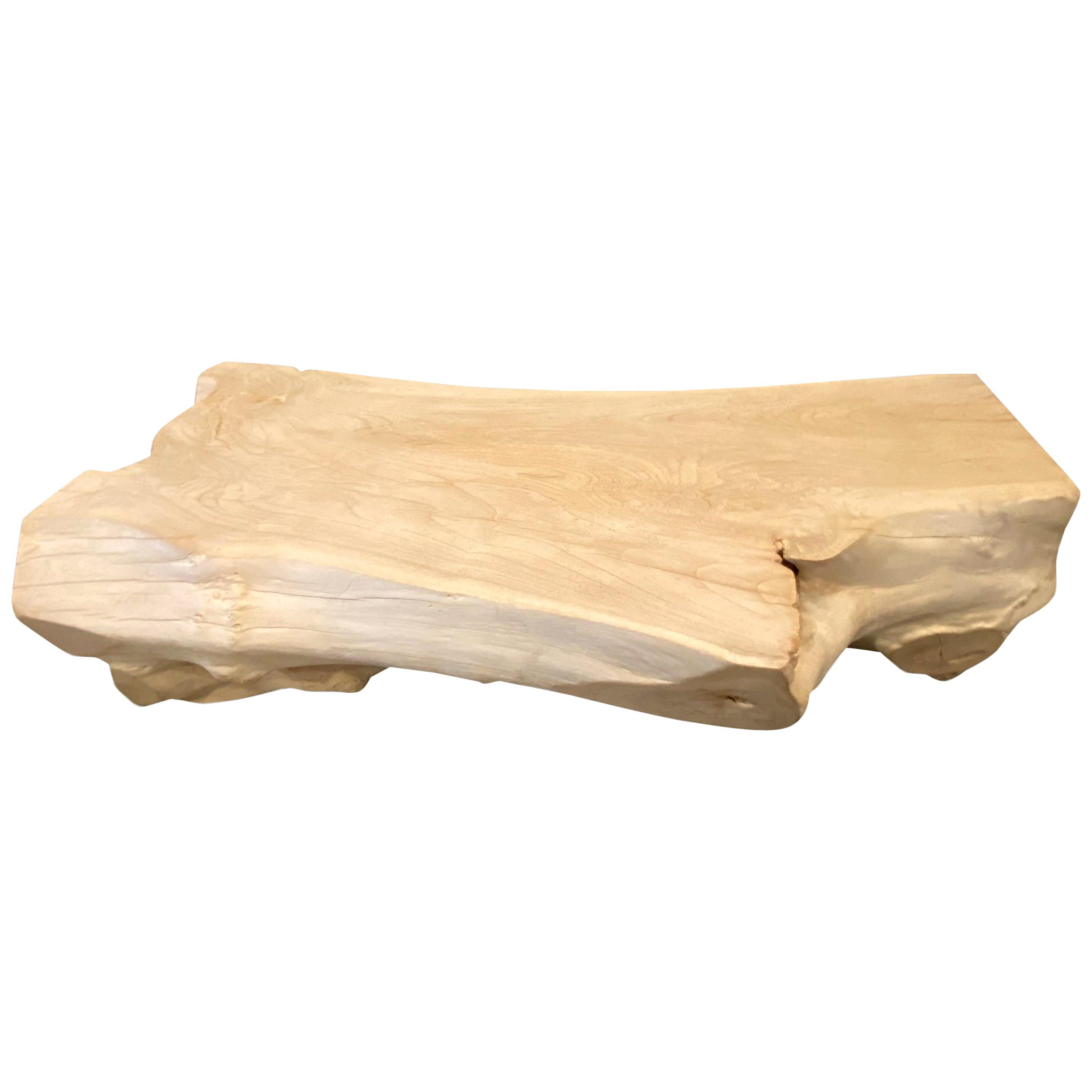 Andrianna Shamaris Style Barts Organic Teak Wood Coffee Table or Bench For Sale