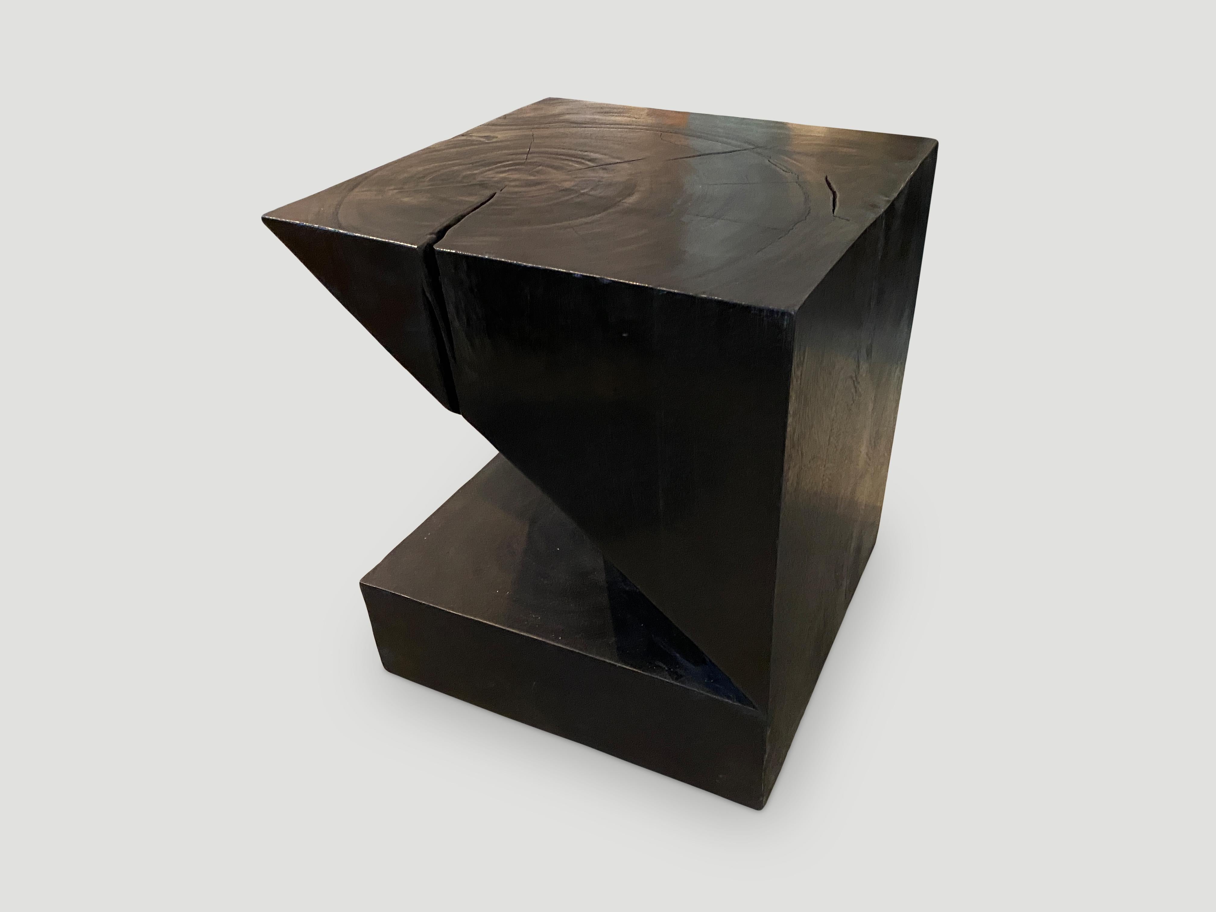 Organic Modern Andrianna Shamaris Suar Wood Origami Side Table