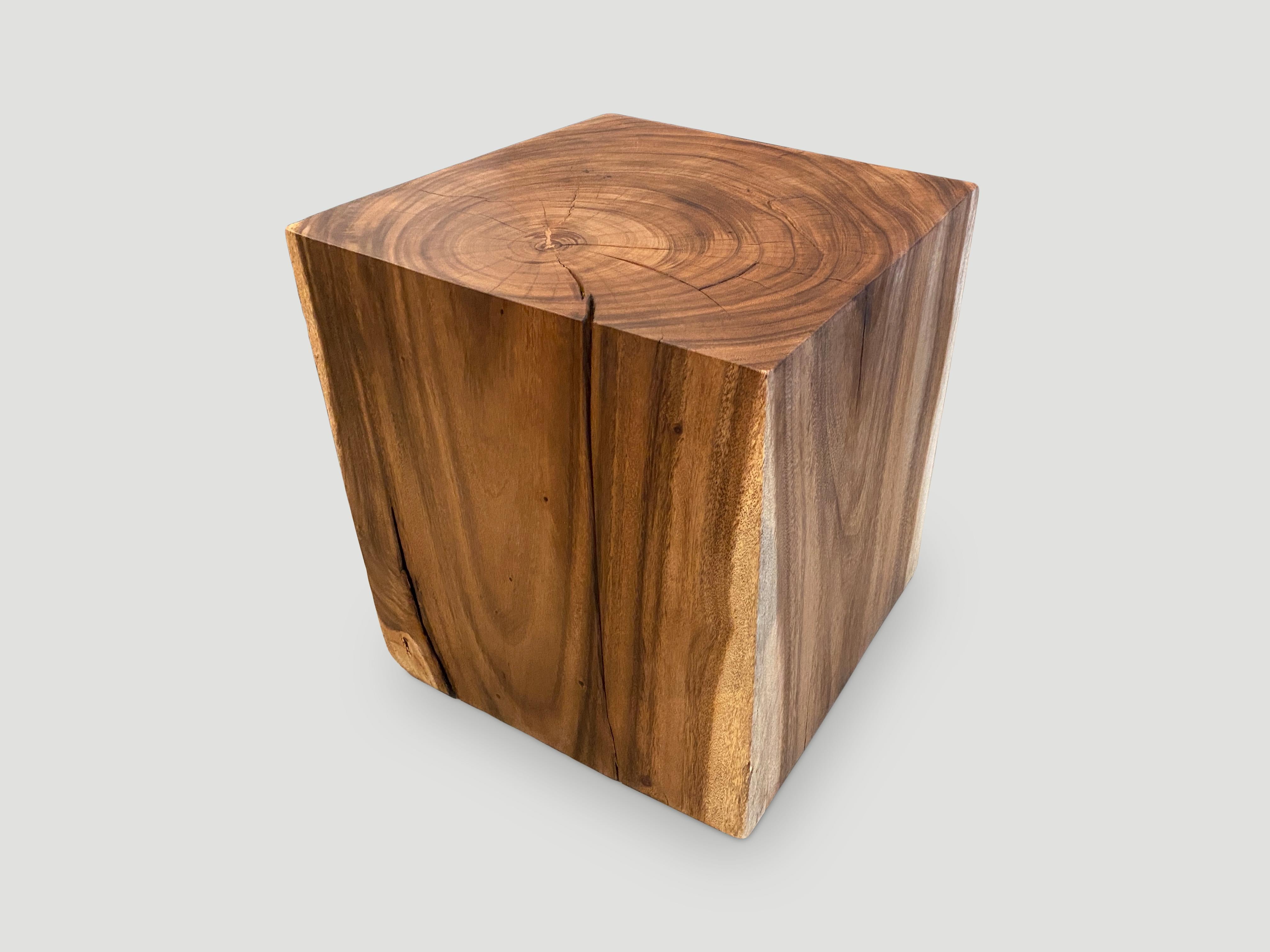 Andrianna Shamaris Suar Wood Origami Side Table In Excellent Condition For Sale In New York, NY
