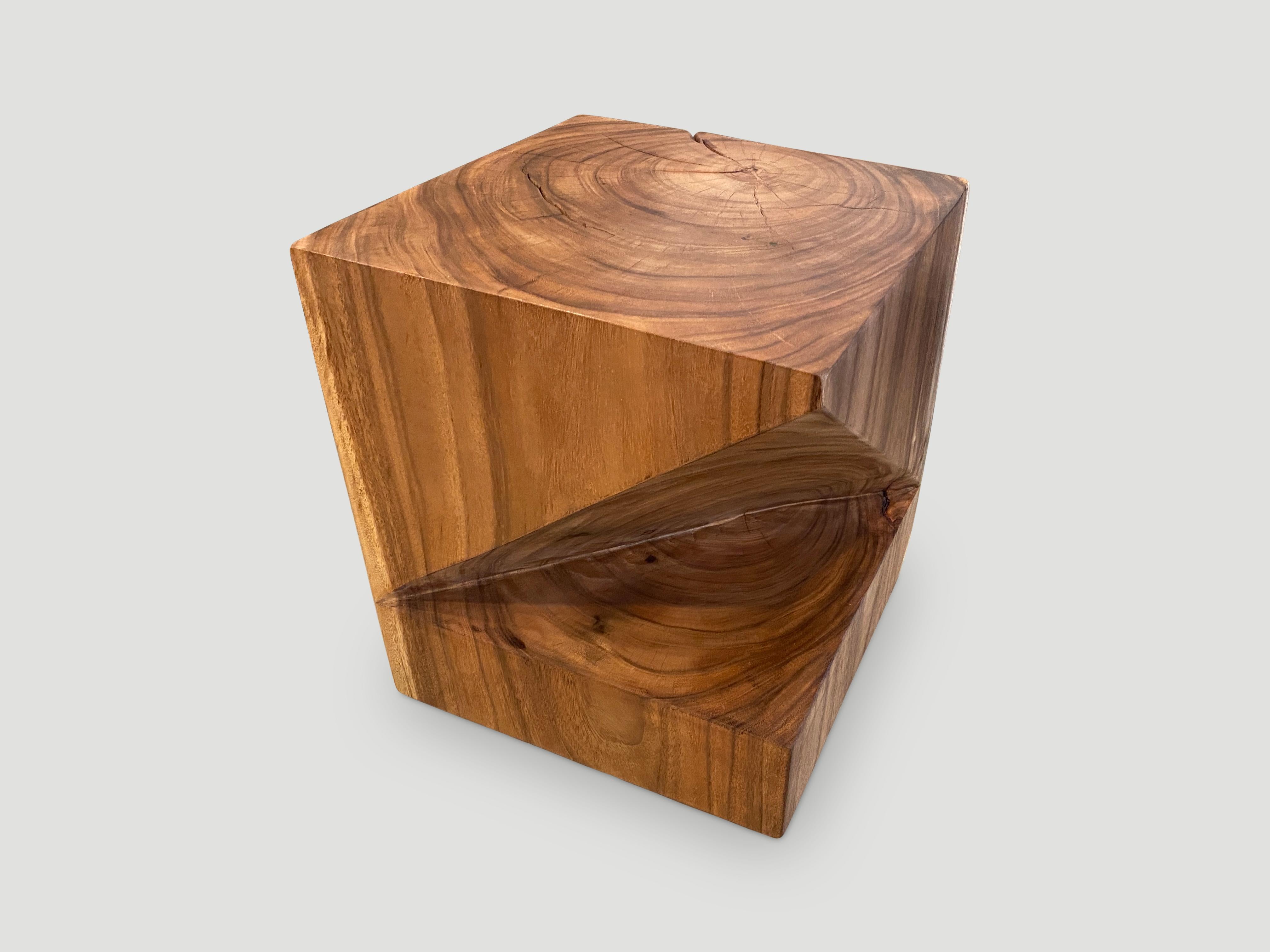 Contemporary Andrianna Shamaris Suar Wood Origami Side Table For Sale