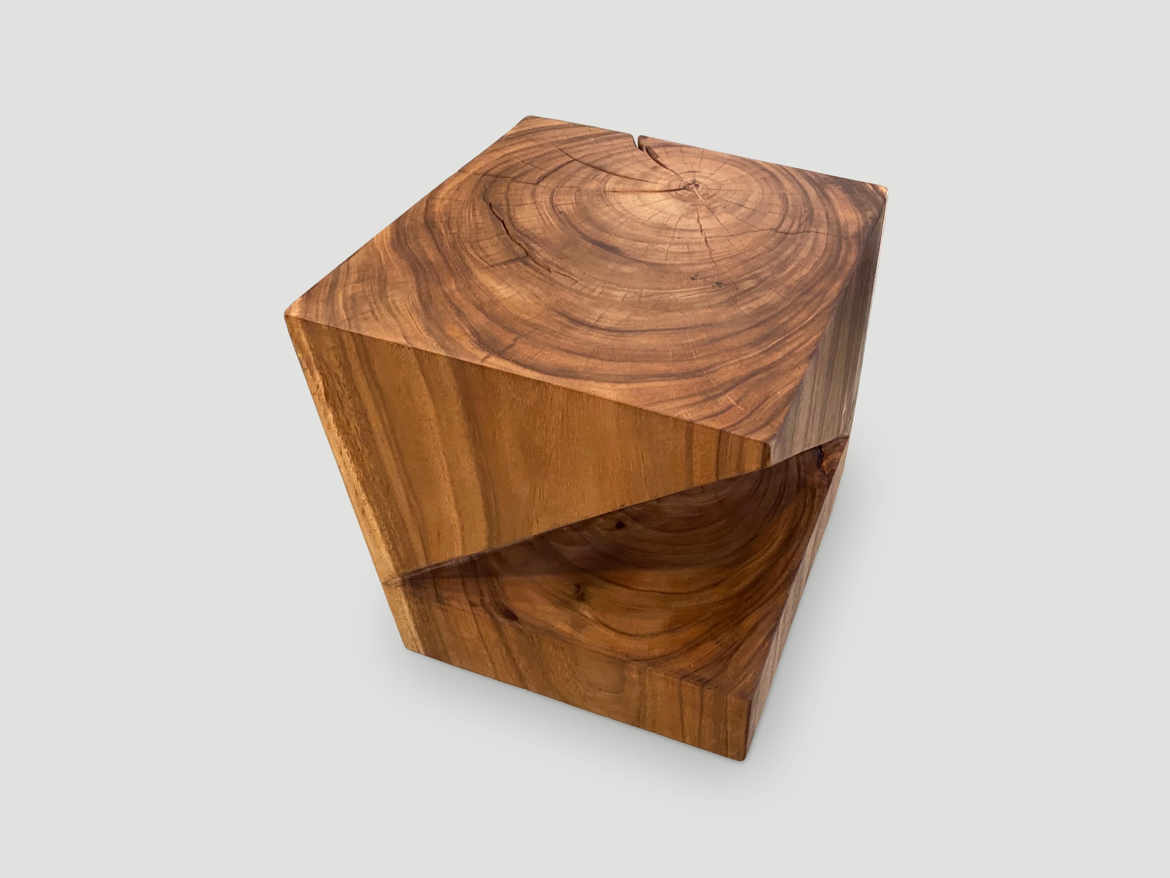 Andrianna Shamaris Suar Wood Origami Side Table For Sale 1
