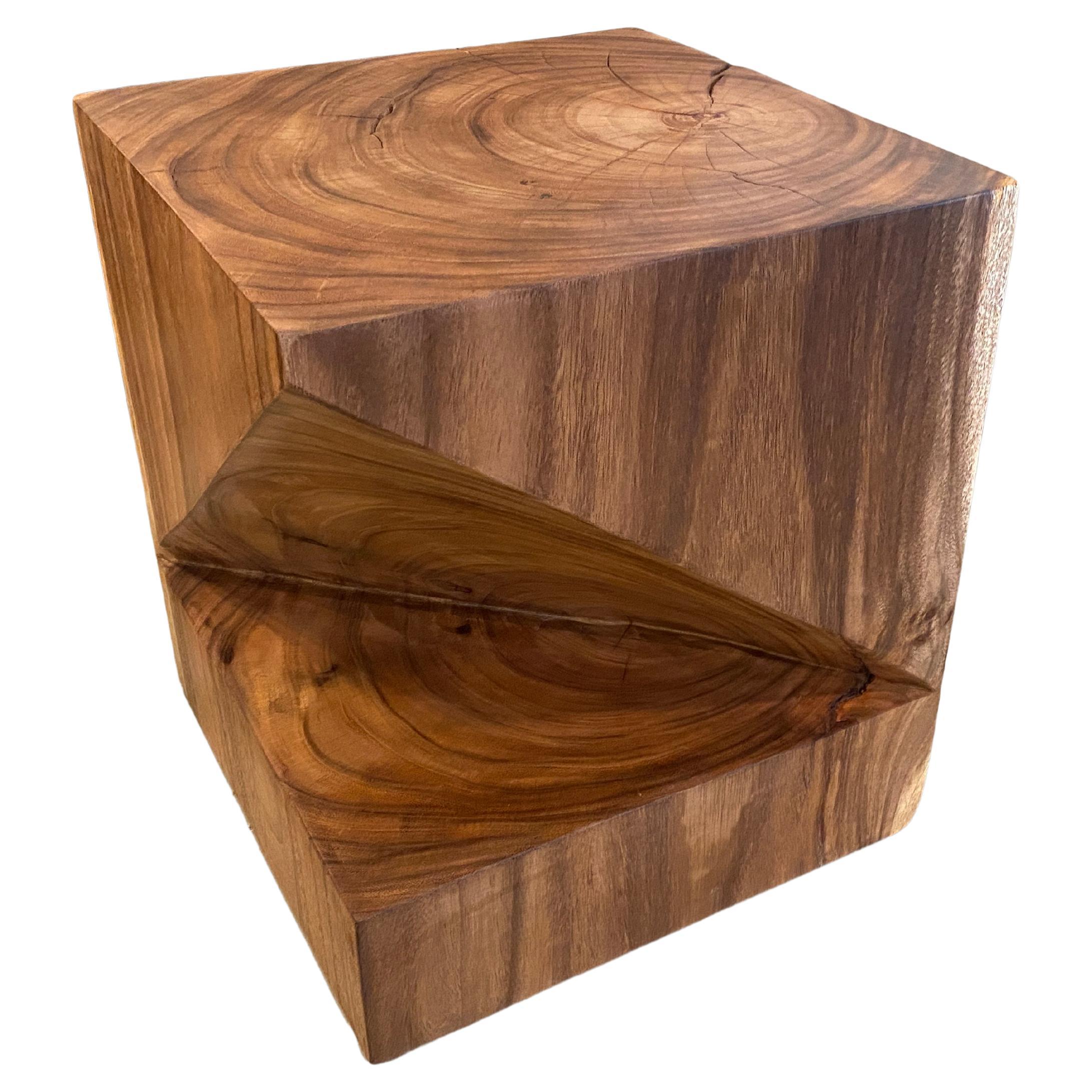 Andrianna Shamaris Suar Wood Origami Side Table