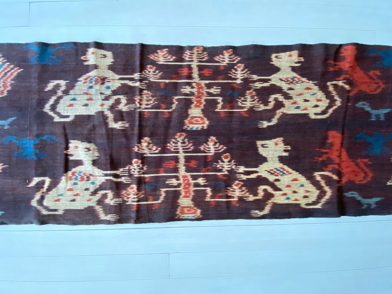 Andrianna Shamaris Super Rare Long Ikat From Sumba In Excellent Condition For Sale In New York, NY