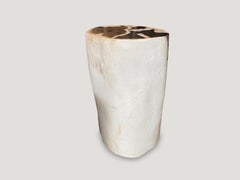 Andrianna Shamaris Super Smooth Black and White Petrified Wood Pedestal
