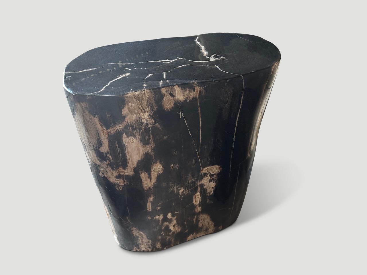 Organic Modern Andrianna Shamaris Super Smooth High Quality Pedestal or Tall Side Table For Sale