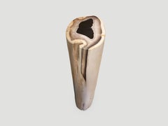 Andrianna Shamaris Super Smooth High Quality Petrified Wood Side Table/Pedestal