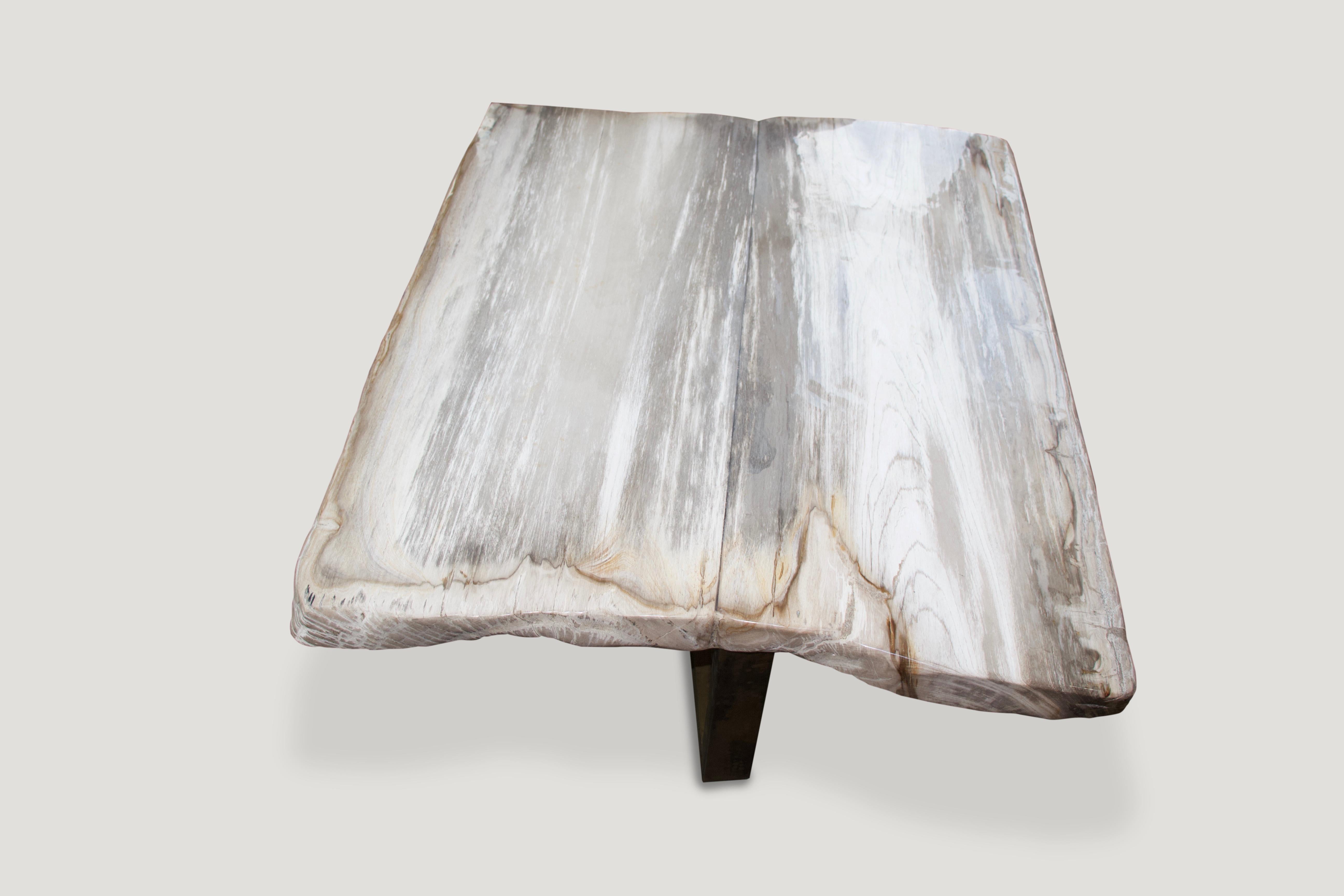 Organic Modern Andrianna Shamaris Super Smooth Petrified Wood Coffee Table