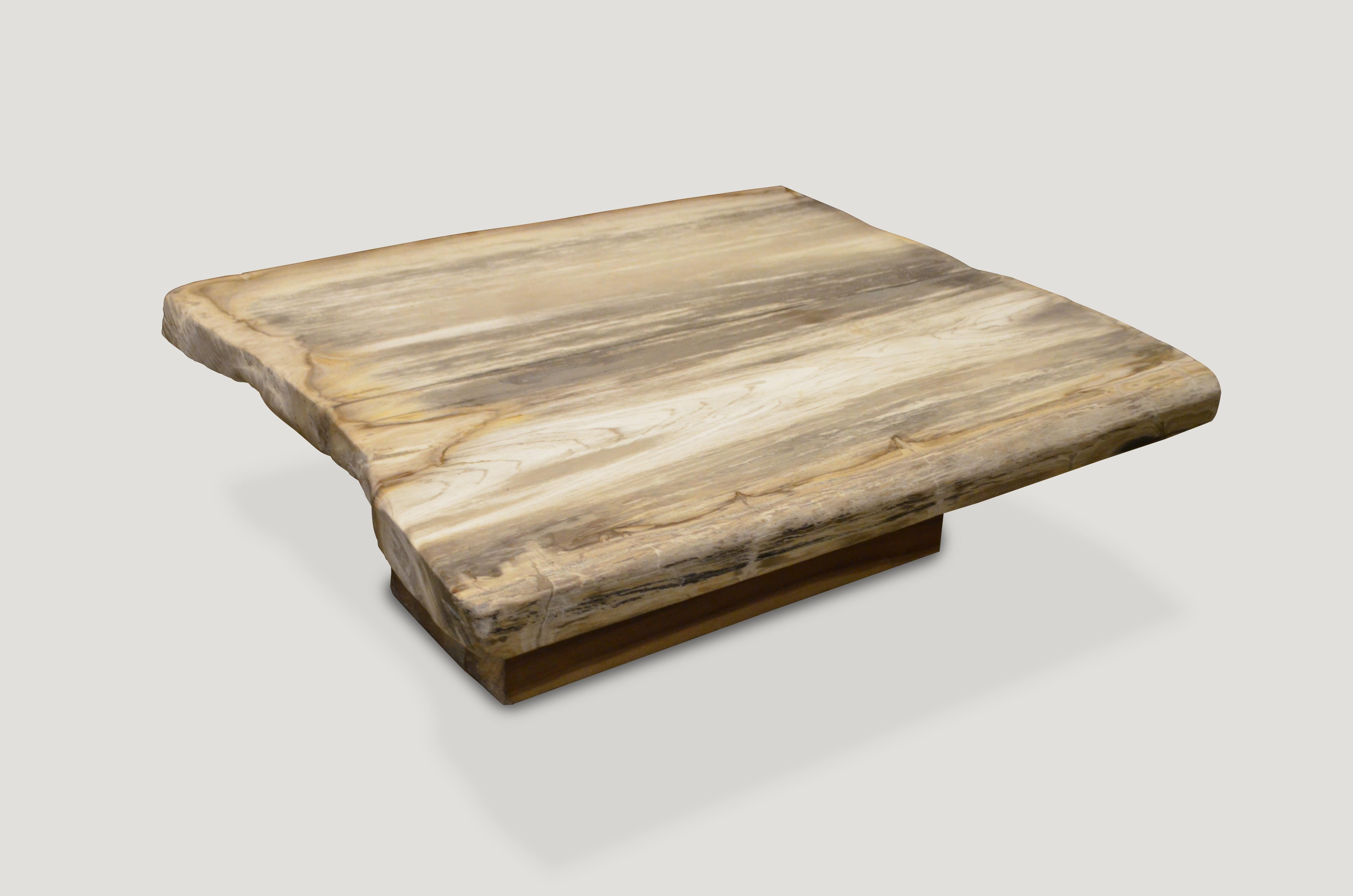 Reclaimed Wood Andrianna Shamaris Super Smooth Petrified Wood Coffee Table