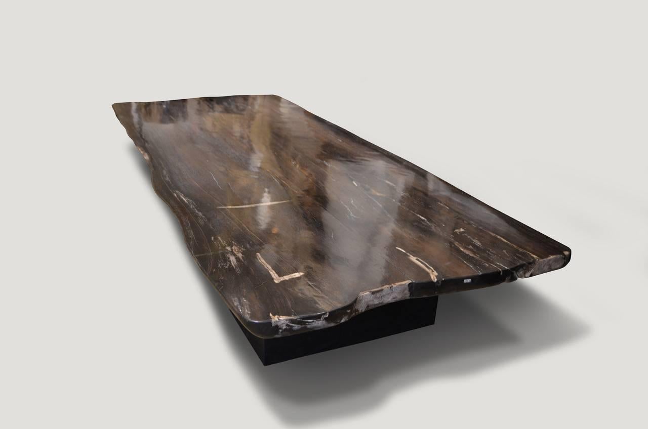 Andrianna Shamaris Super Smooth Petrified Wood Coffee Table or Dining Table In New Condition In New York, NY