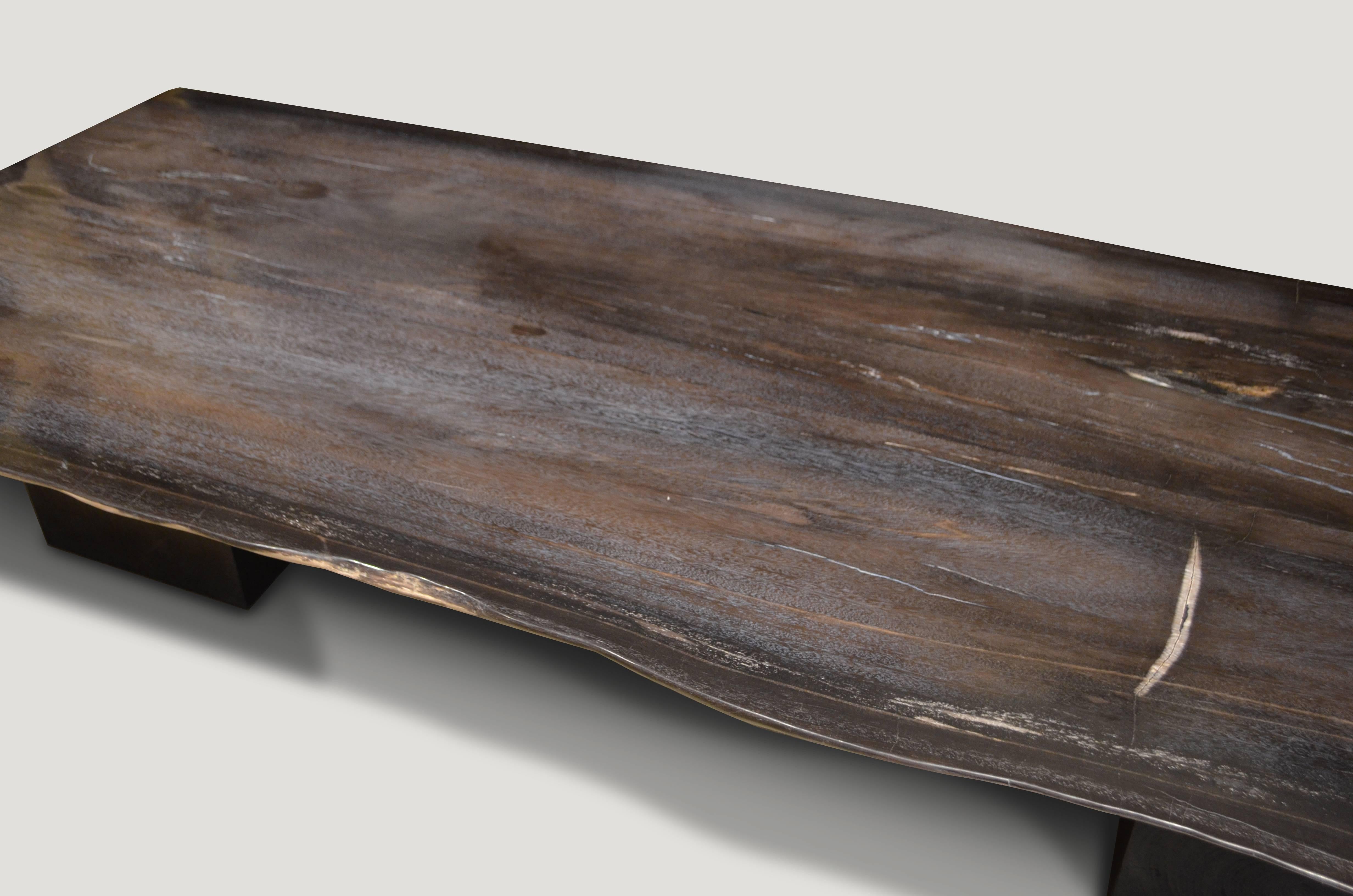 Andrianna Shamaris Super Smooth Petrified Wood Coffee Table or Dining Table 1