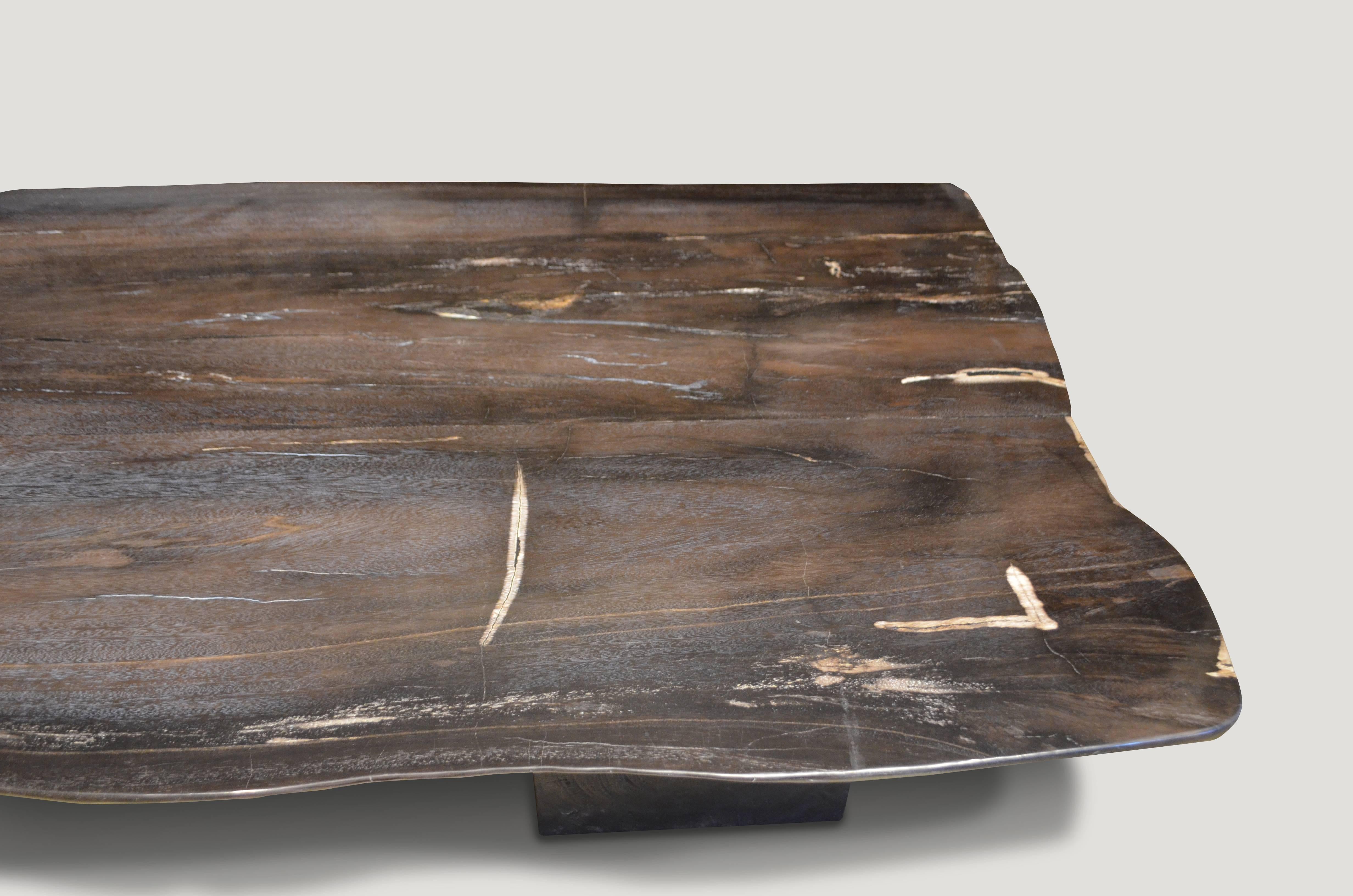 Andrianna Shamaris Super Smooth Petrified Wood Coffee Table or Dining Table 2
