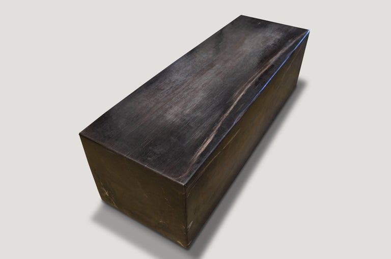 Andrianna Shamaris Super Smooth Petrified Wood Log Bench For Sale