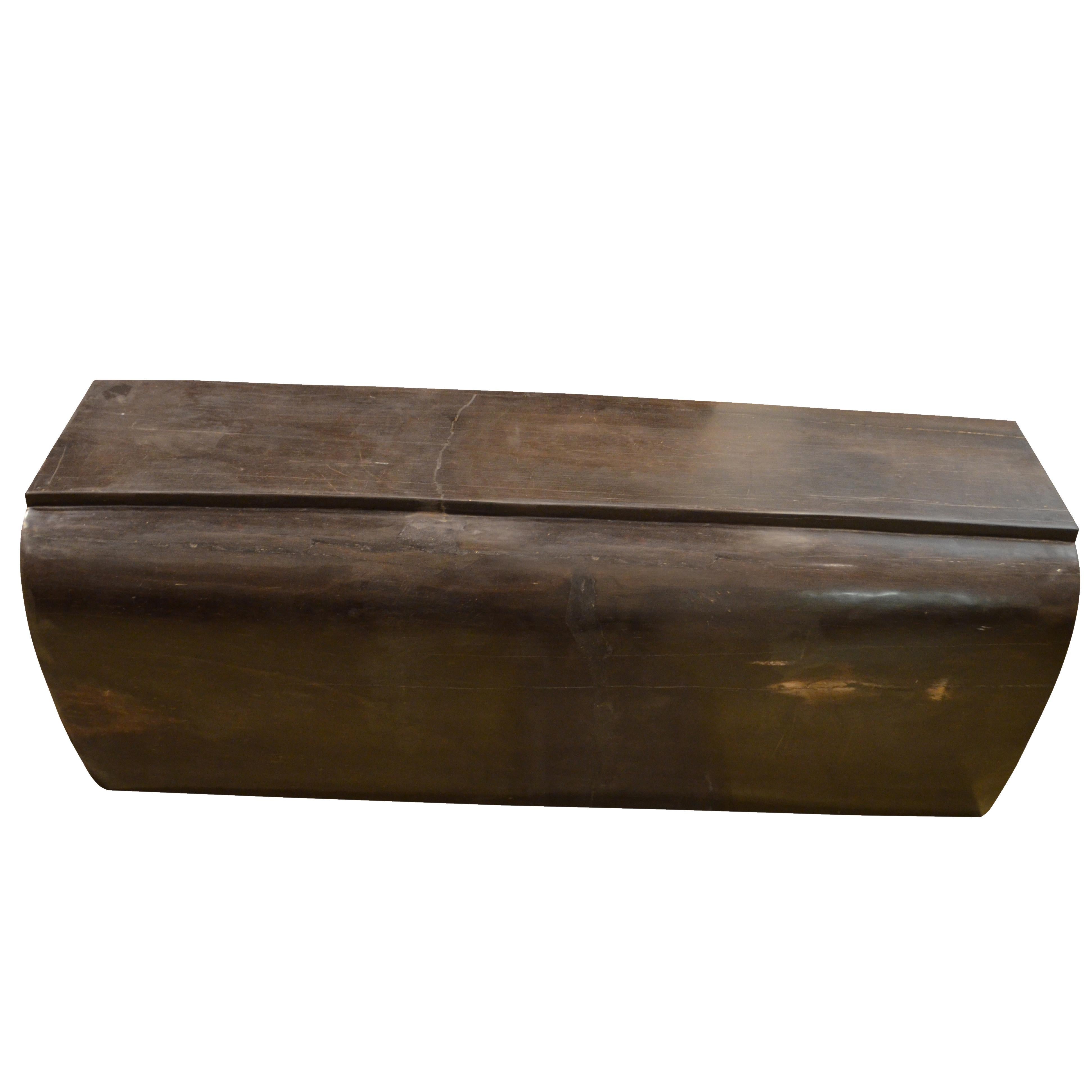 Andrianna Shamaris Super Smooth Petrified Wood Log Bench For Sale