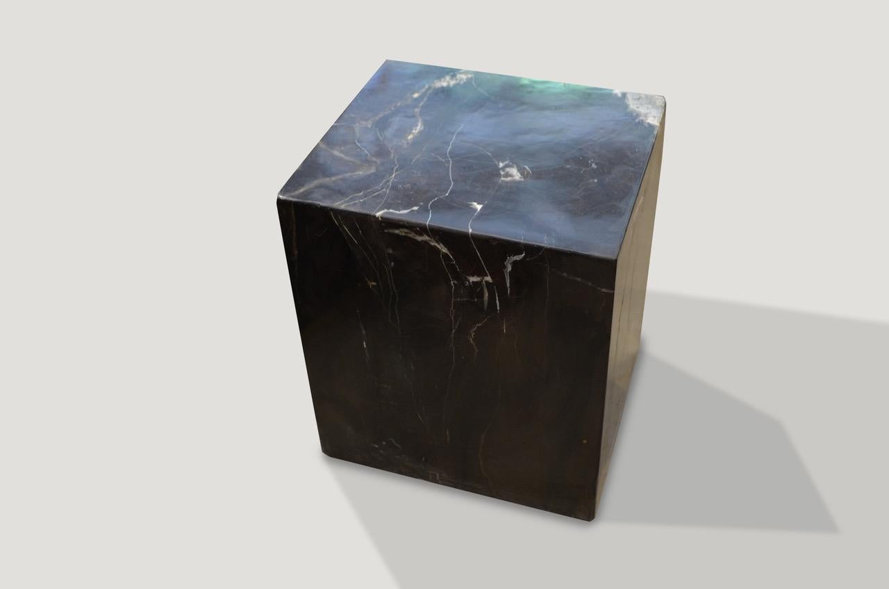 Organique Andrianna Shamaris table d'appoint en bois pétrifié très lisse en vente