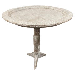 Andrianna Shamaris Tall White Washed Tray Side Table