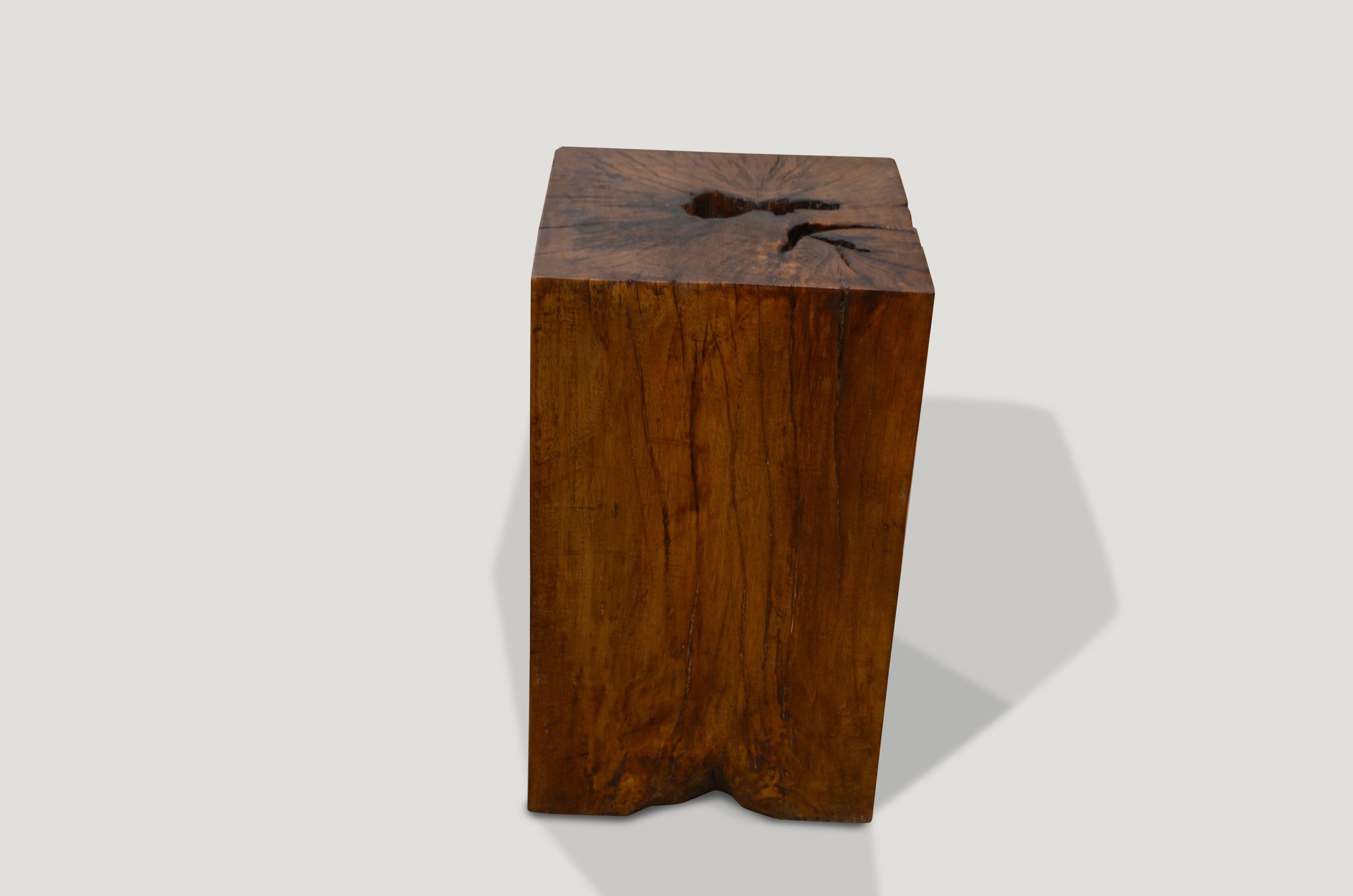 Reclaimed tamarind wood side table with a brown stain and oil finish. Organic is the new modern.

Andrianna Shamaris. The Leader In Modern Organic Design.