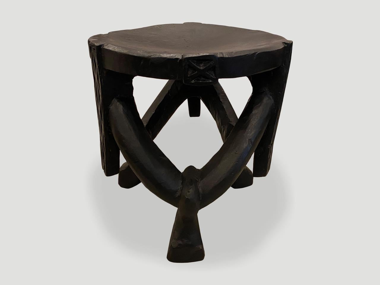 Tribal Andrianna Shamaris Tanzanian Antique Sculptural Side Table or Stool