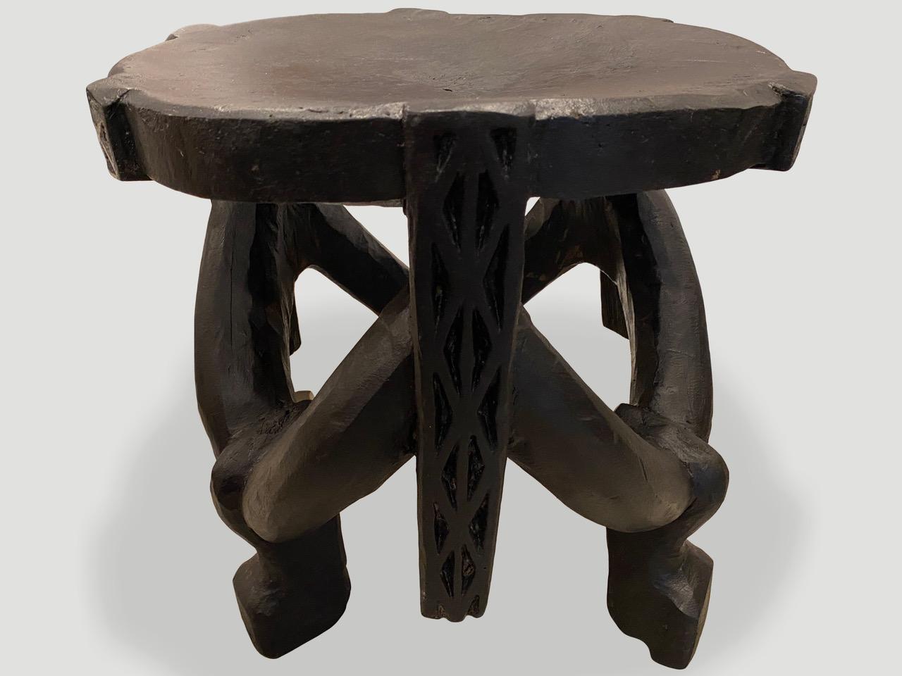 Andrianna Shamaris Tanzanian Antique Sculptural Side Table or Stool In Excellent Condition In New York, NY