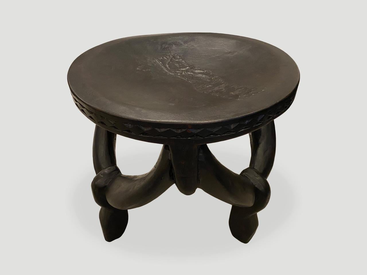 Mid-20th Century Andrianna Shamaris Tanzanian Antique Sculptural Side Table or Stool