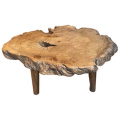 Andrianna Shamaris Teak Burl Wood Live Edge Coffee Table or Side Table