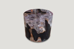 Andrianna Shamaris Cracked Resin Cocktail Table with Teak Wood