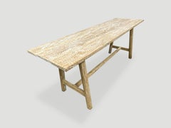 Andrianna Shamaris Teak Wood and Shell Inlay Dining Table or Console