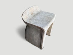 Andrianna Shamaris Teak Wood Chair, Wabi-Sabi Design, Hand Carved