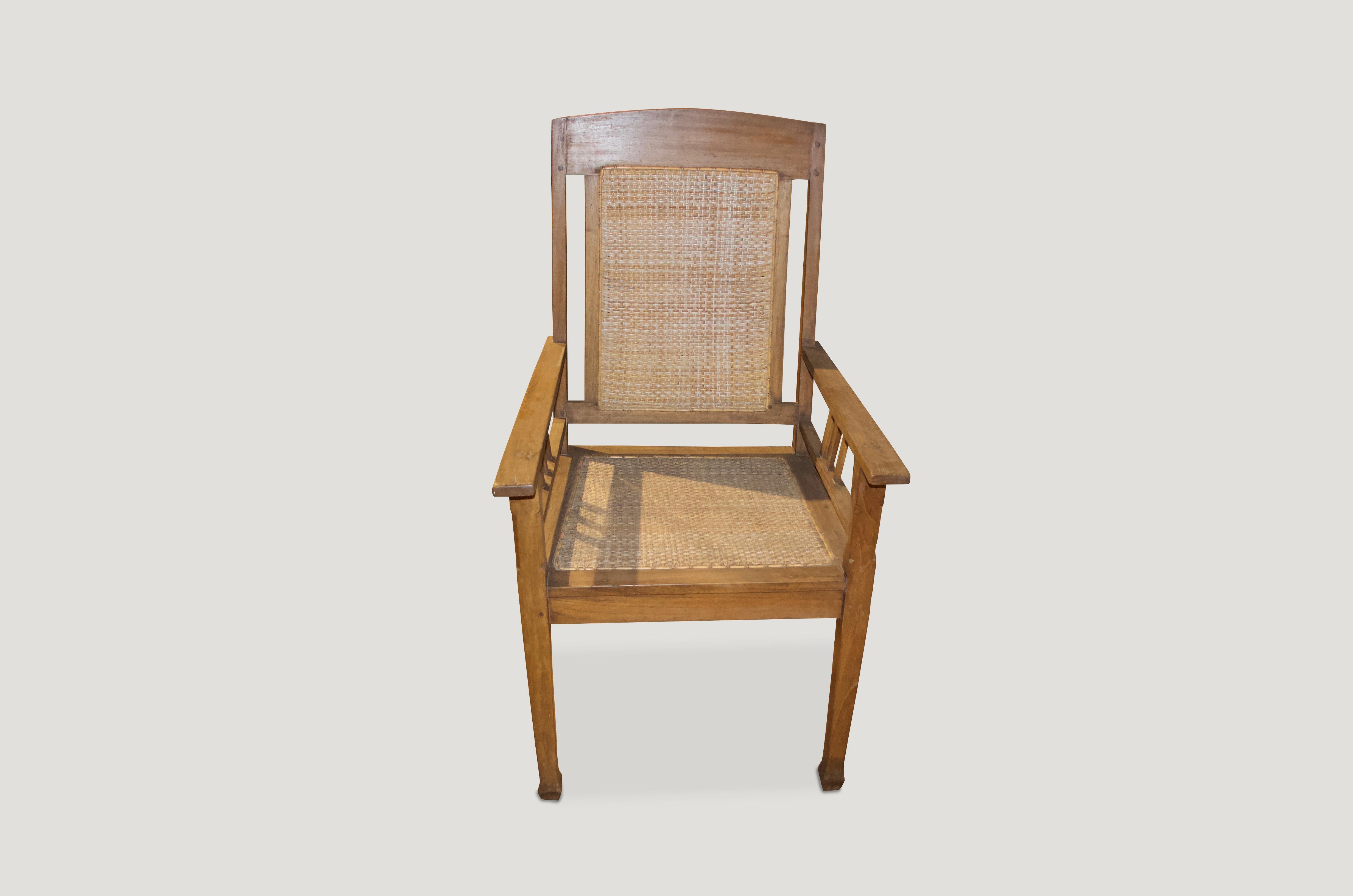 Primitive Andrianna Shamaris Teak Wood Colonial Chair