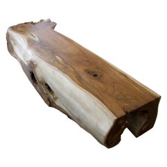 Andrianna Shamaris Teak Wood Log Bench or Coffee Table