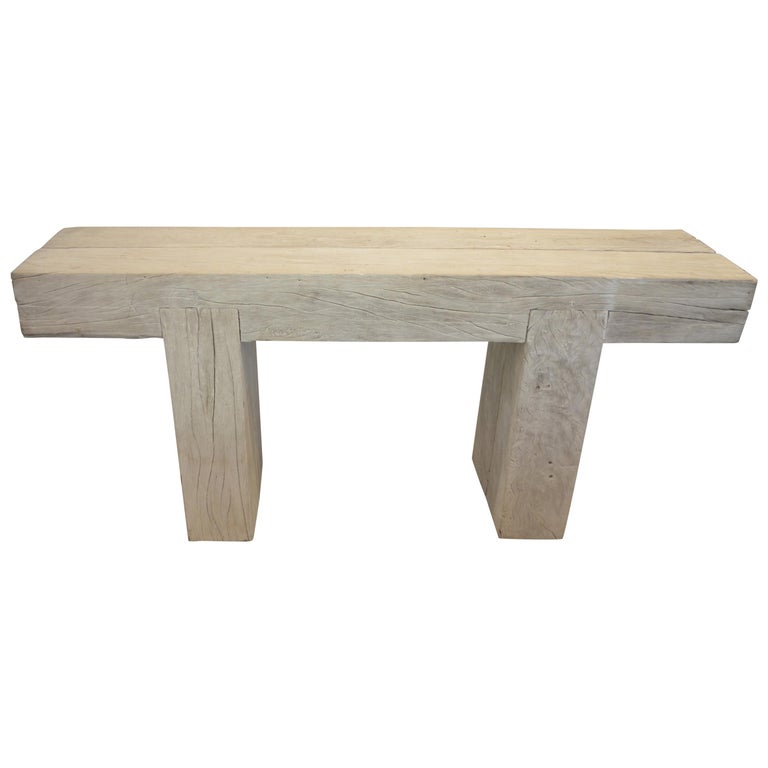 Andrianna Shamaris Teak Wood Log Console For Sale At 1stdibs