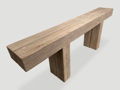 Andrianna Shamaris Teak Wood Log Console Table