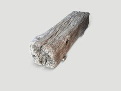 Andrianna Shamaris Teak Wood Bench in Wabi-Sabi Contemporary Style