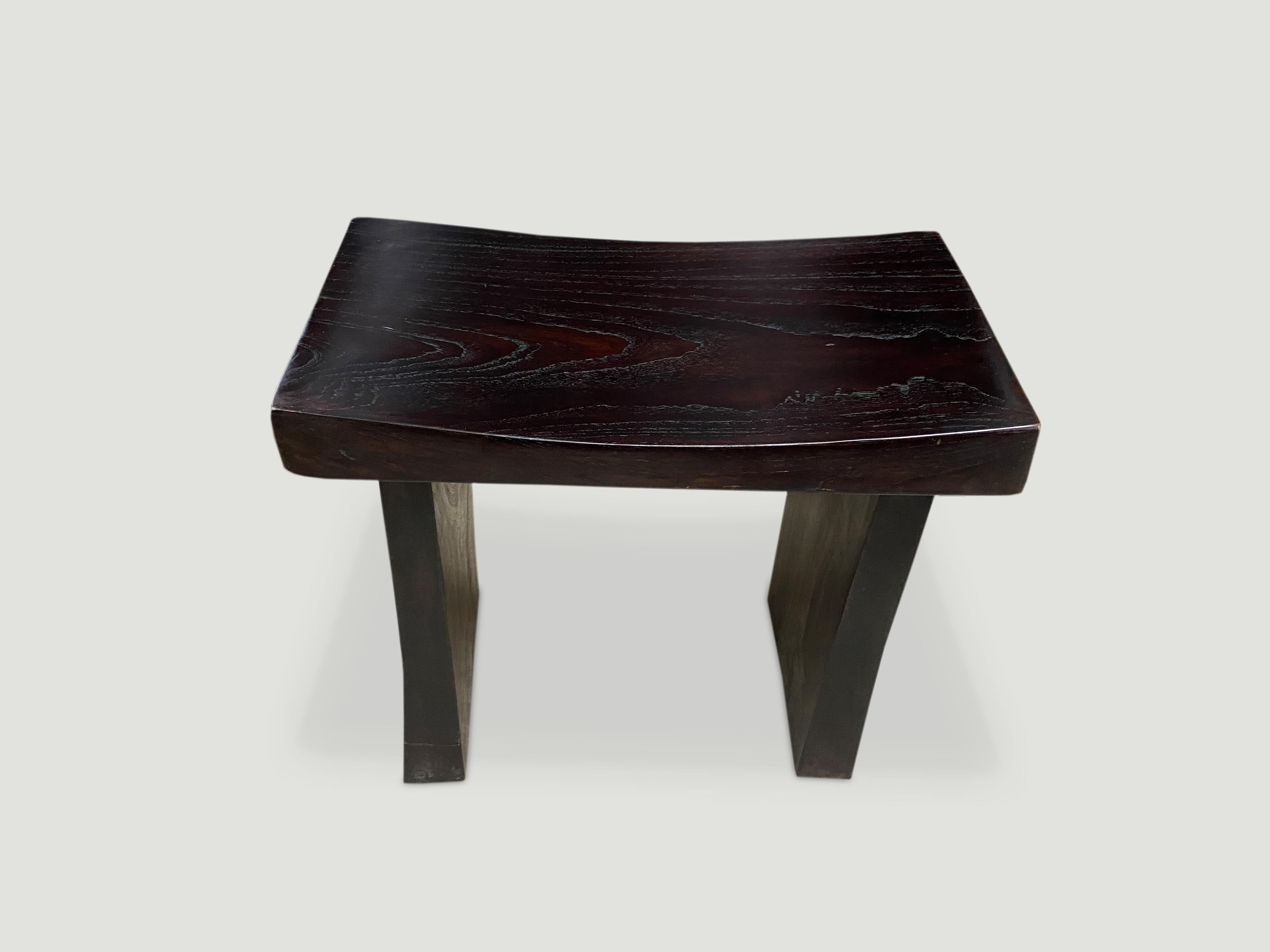 Organic Modern Andrianna Shamaris Teak Wood Minimalist Bench For Sale