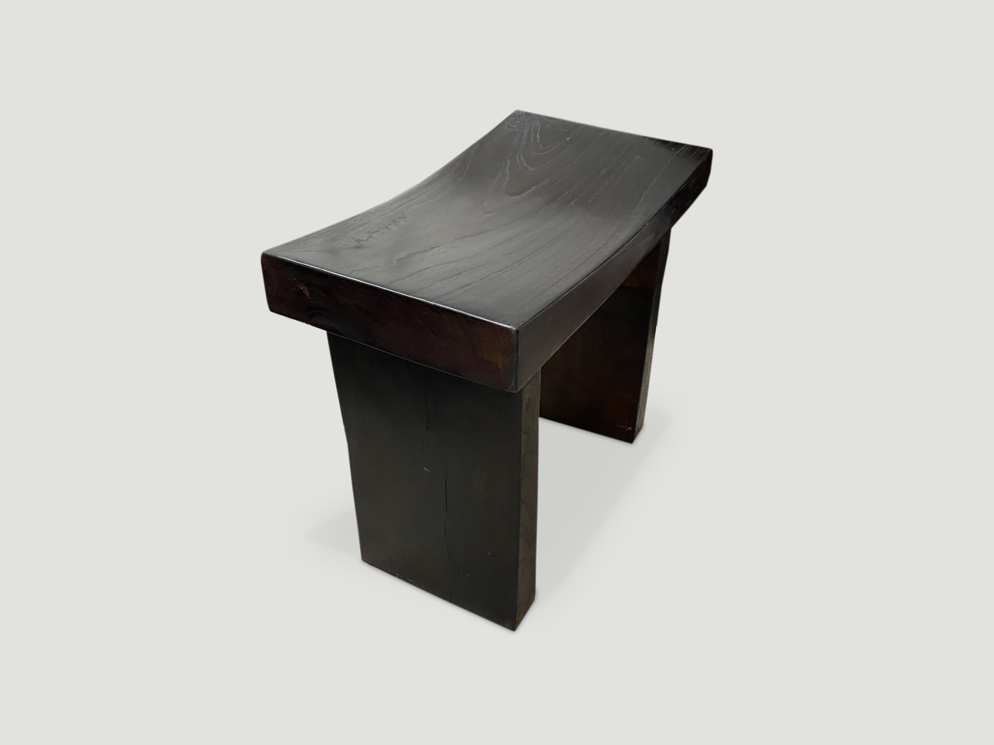 Andrianna Shamaris Teak Wood Minimalist Bench In Excellent Condition For Sale In New York, NY