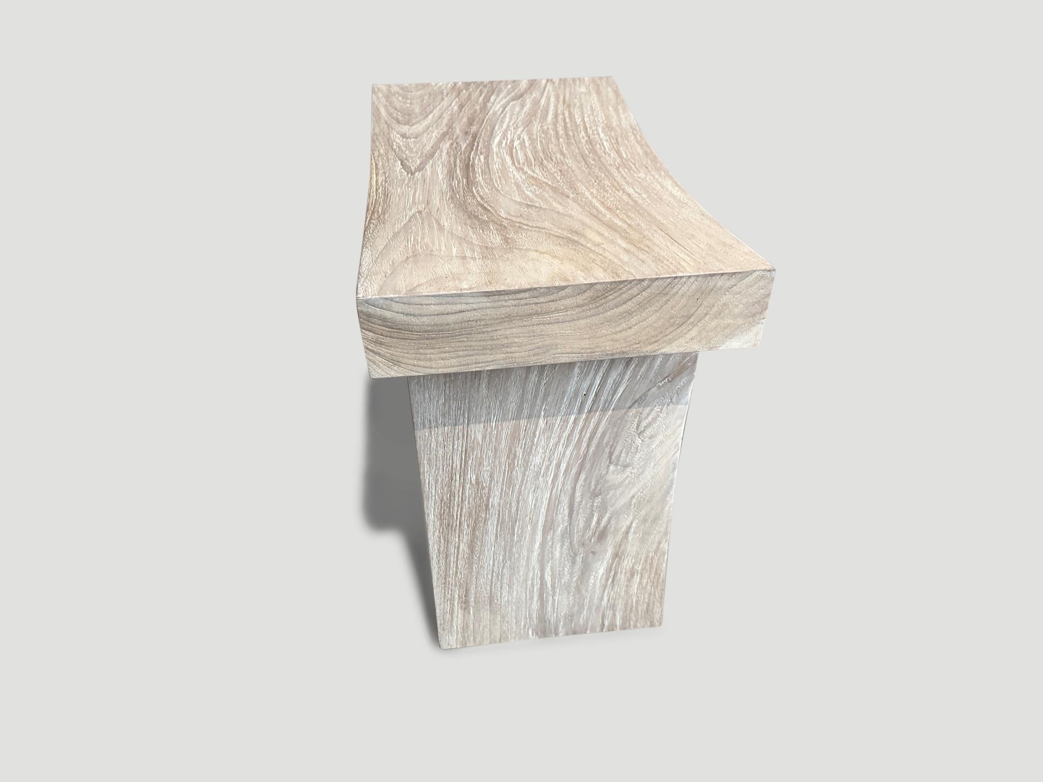 Contemporary Andrianna Shamaris Teak Wood Minimalist Bench For Sale