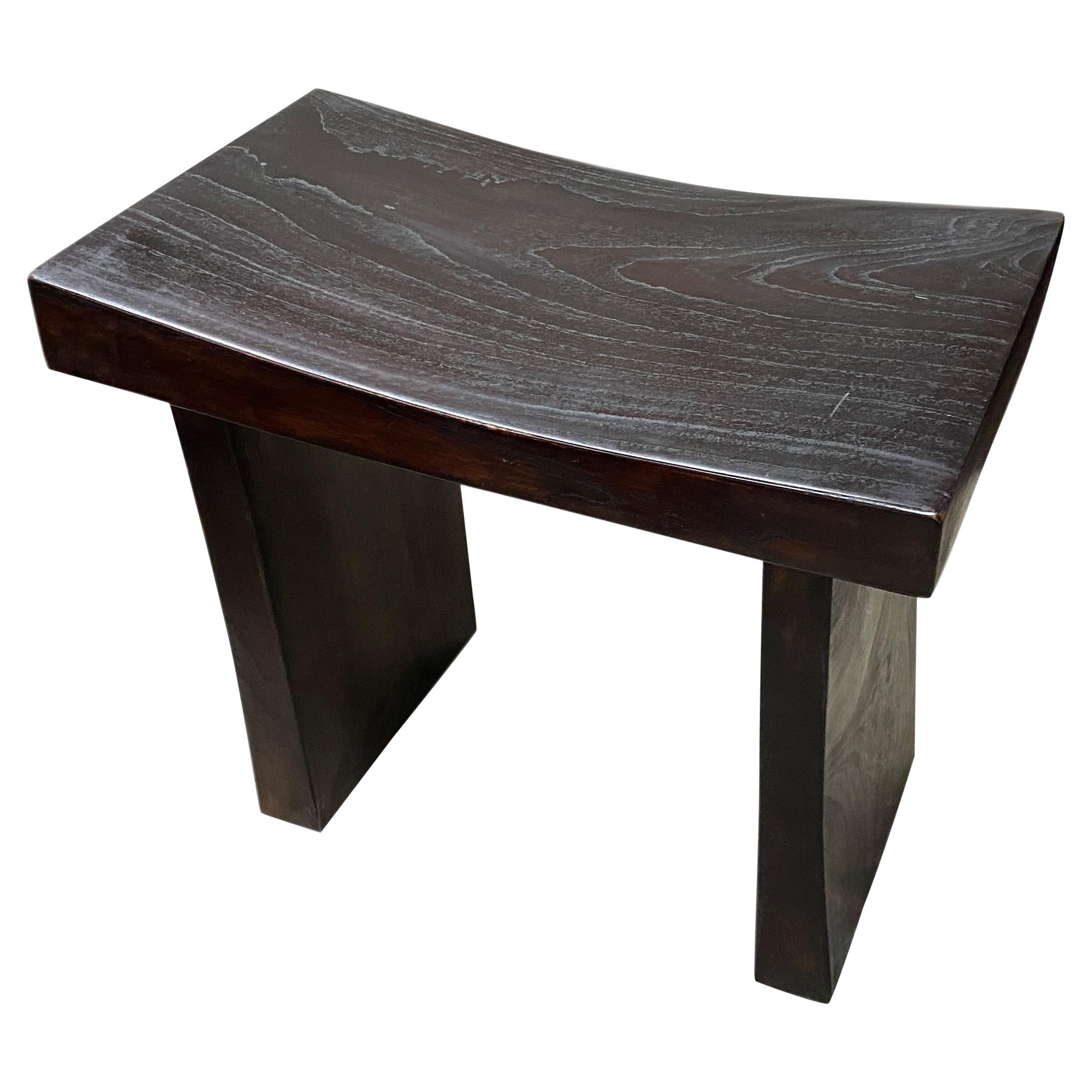 Andrianna Shamaris Teak Wood Minimalist Bench For Sale