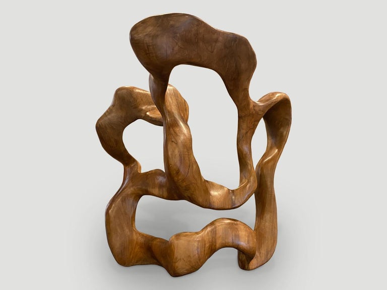 Andrianna Shamaris Teak Wood Sculpture at 1stDibs