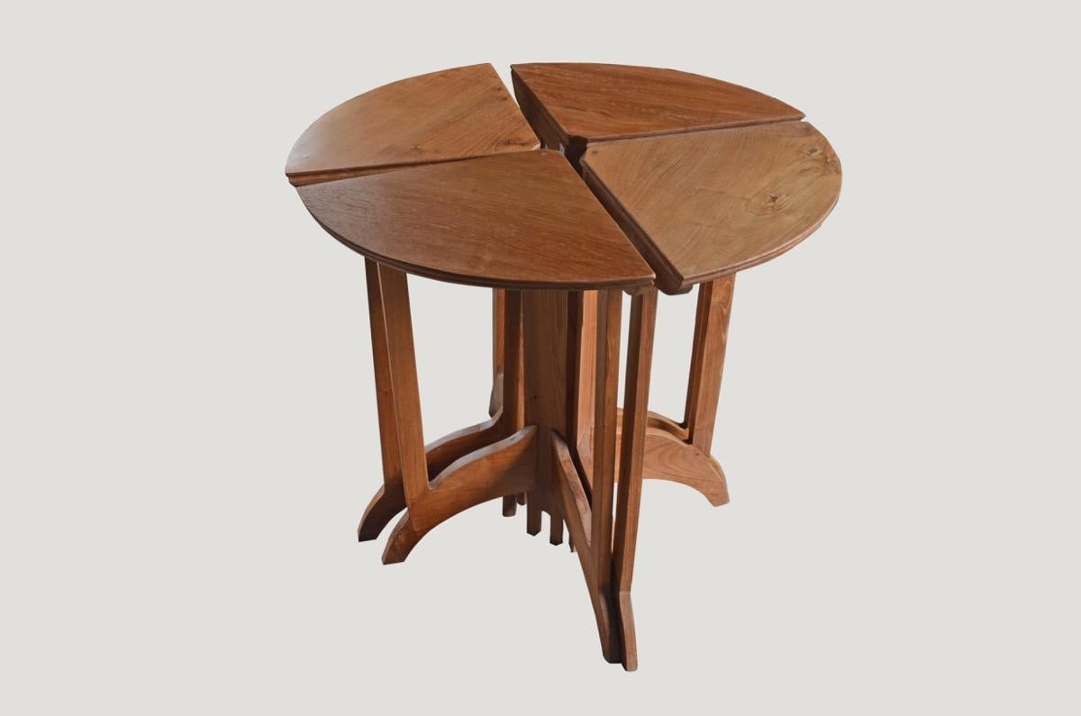Art Deco Andrianna Shamaris Teak Wood Side Table For Sale