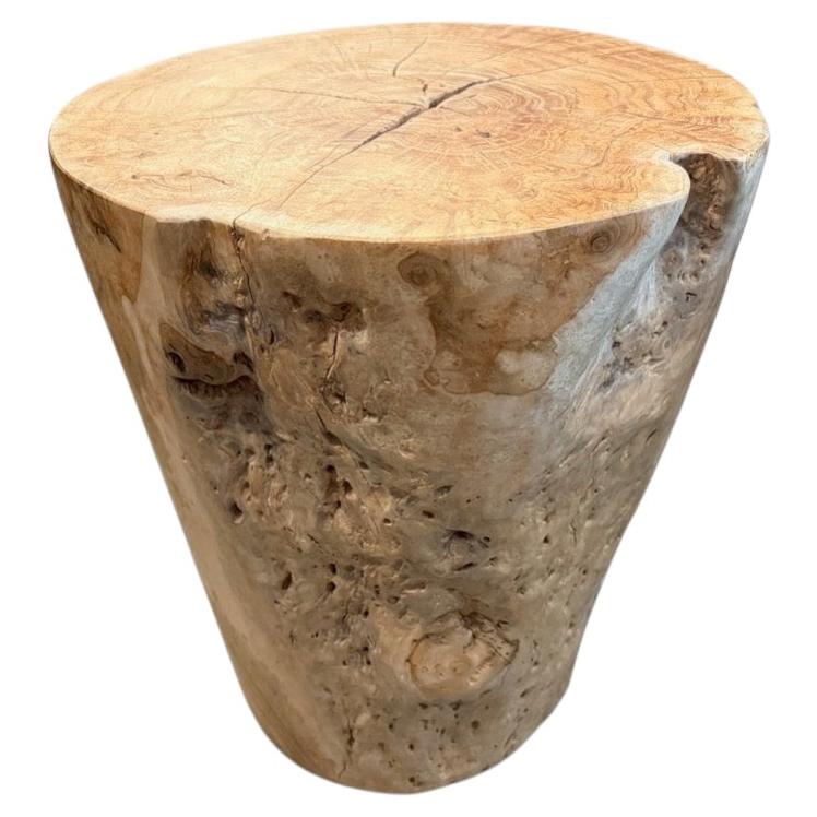 Andrianna Shamaris Teak Wood Side Table, Wabi-Sabi Design