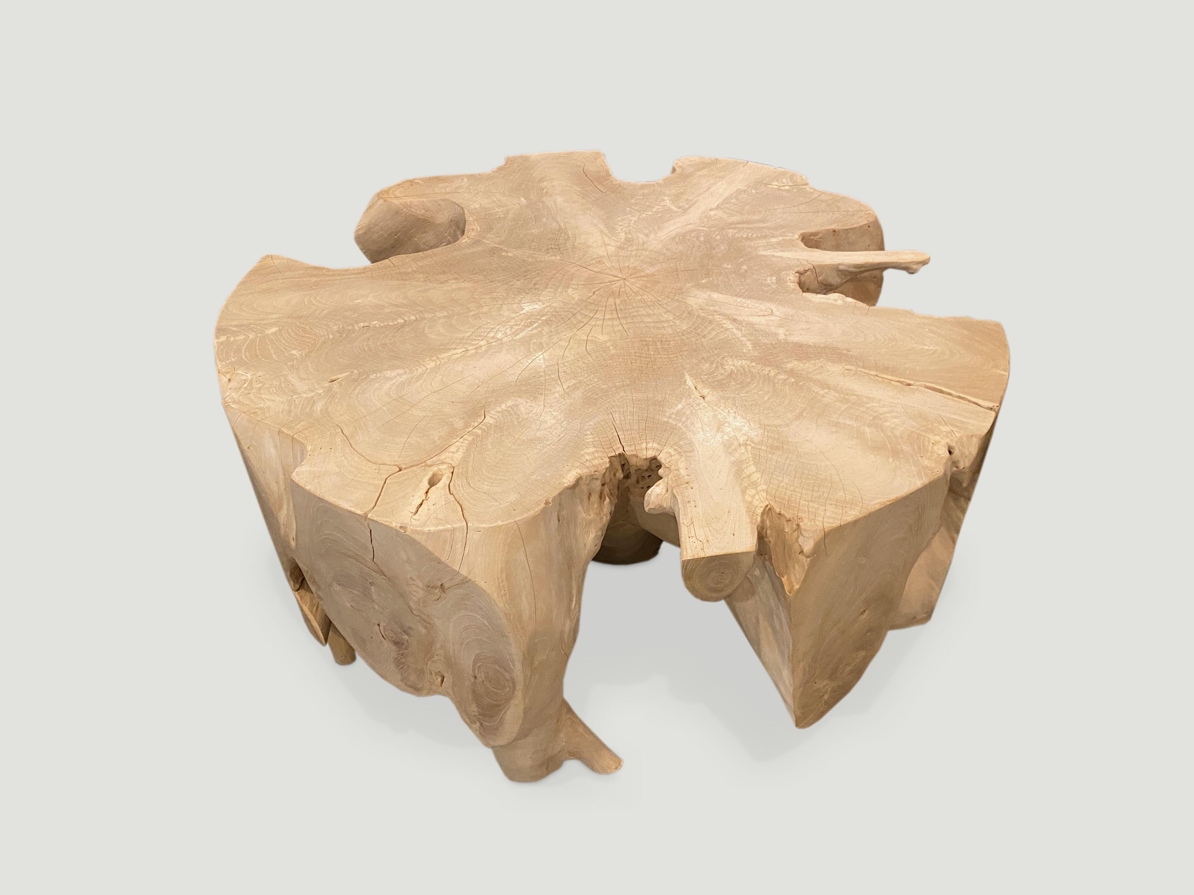 Contemporary Andrianna Shamaris Teak Wood St. Barts Round Coffee Table